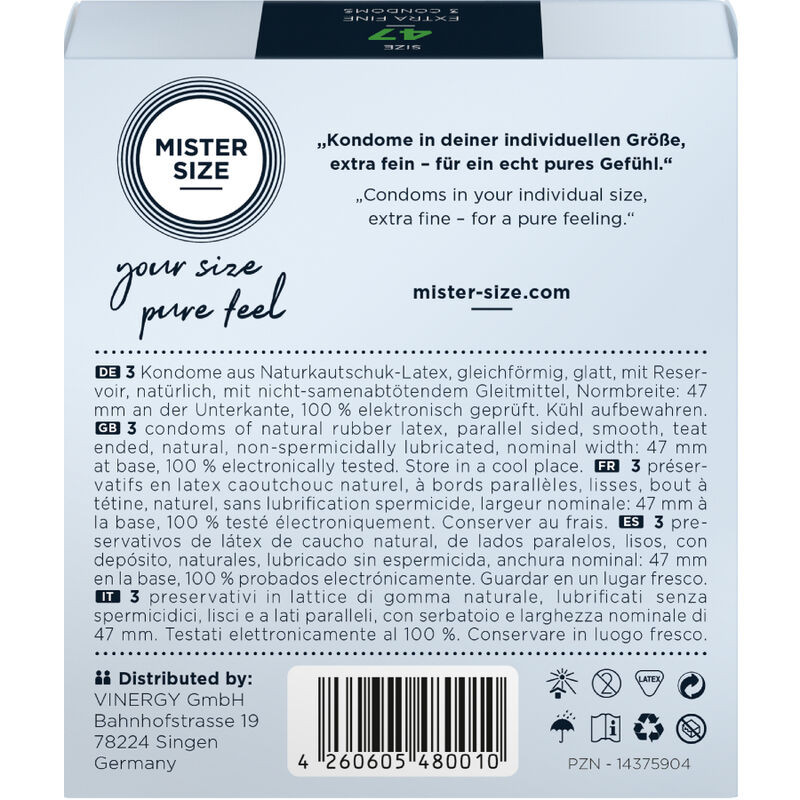 MISTER SIZE - CONDOMS SIZE XS 47 MM (3 UNITS) - Image 3