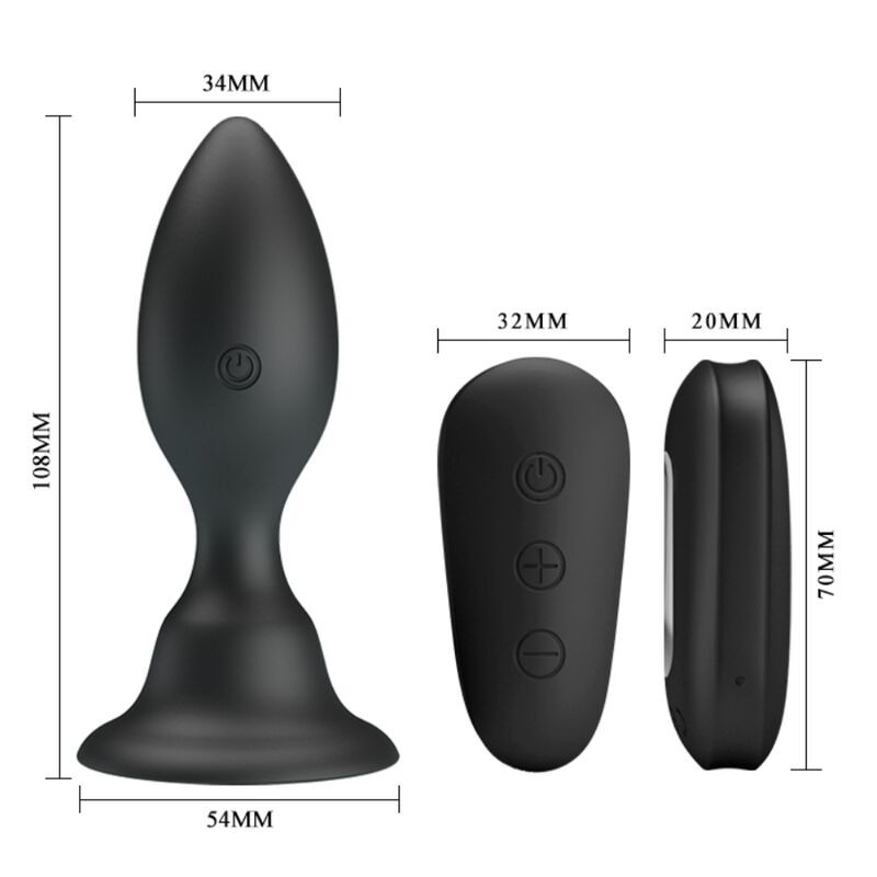 Mr Play - Plug Anal Avec Télécommande Vibration Noire - Image 5