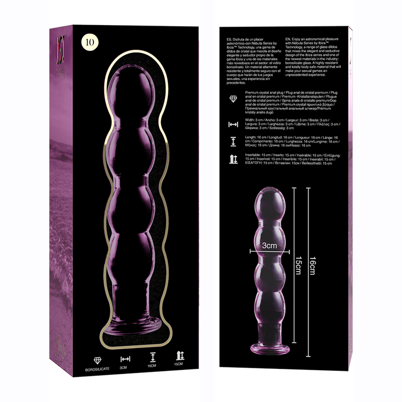 NEBULA SERIES BY IBIZA - MODÈLE 10 GODE EN VERRE BOROSILICATE CLAIR 16.5 CM -O- 3.5 CM - Image 9
