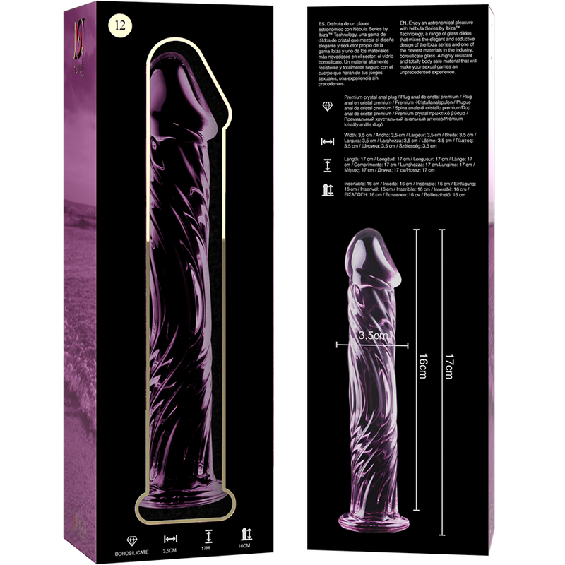 NEBULA SERIES BY IBIZA - MODÈLE 12 GODE EN VERRE BOROSILICATE CLAIR 17 CM -O- 3.5 CM - Image 9