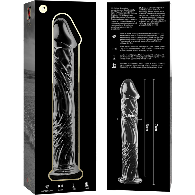 NEBULA SERIES BY IBIZA - MODÈLE 12 GODE EN VERRE BOROSILICATE CLAIR 17 CM -O- 3.5 CM - Image 4