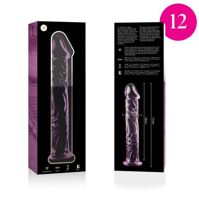 NEBULA SERIES BY IBIZA - MODÈLE 12 GODE EN VERRE BOROSILICATE CLAIR 17 CM -O- 3.5 CM - Image 5