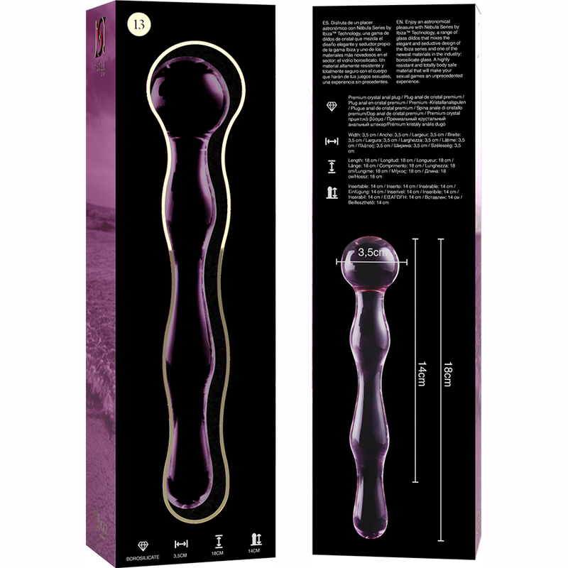 NEBULA SERIES BY IBIZA - MODÈLE 13 GODE EN VERRE BOROSILICATE CLAIR 18 CM -O- 3.5 CM - Image 9