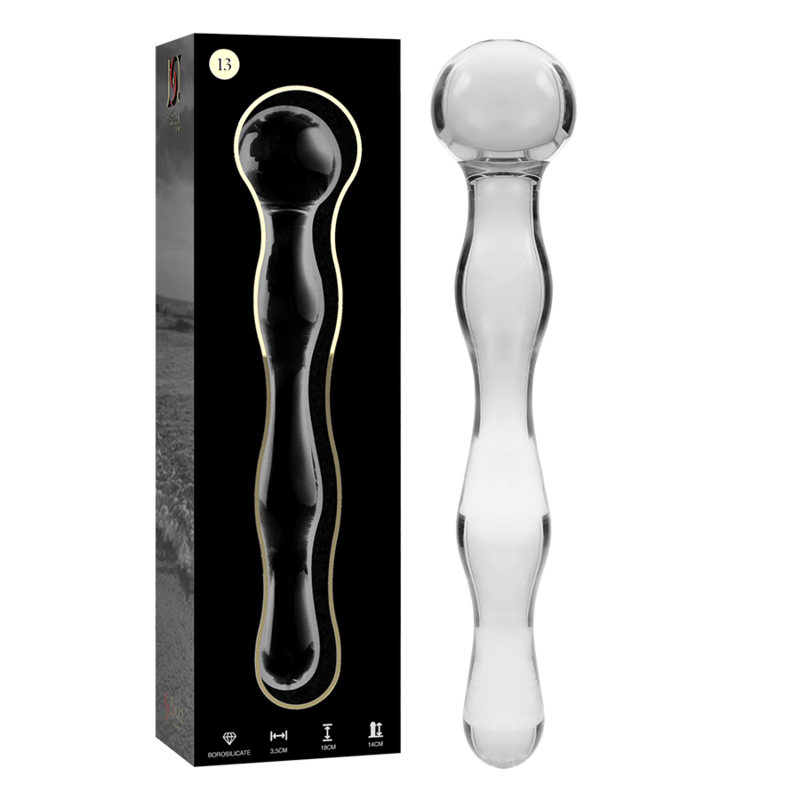 NEBULA SERIES BY IBIZA - MODÈLE 13 GODE EN VERRE BOROSILICATE CLAIR 18 CM -O- 3.5 CM - Image 2
