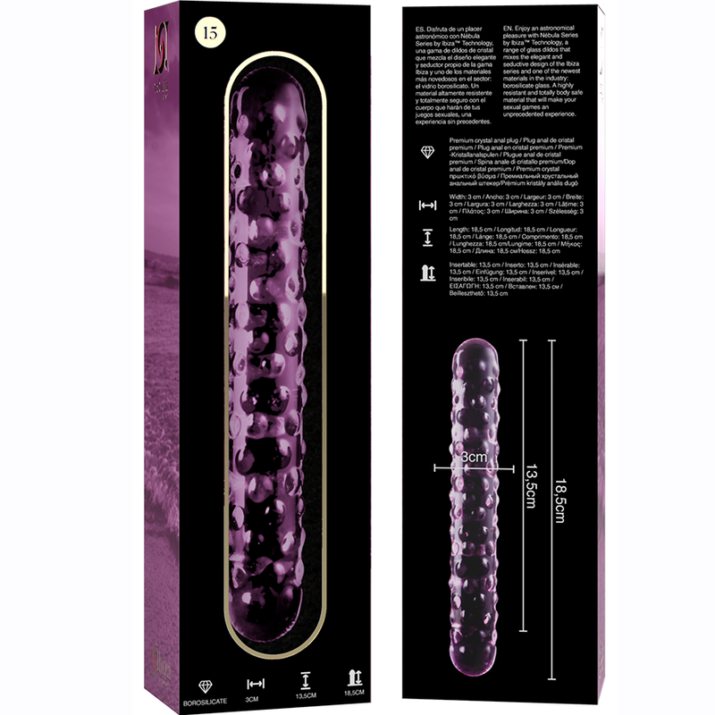Nebula Series By Ibiza - Modèle 15 Gode En Verre Borosilicate Clair 18.5 Cm -O- 3 Cm - Image 9