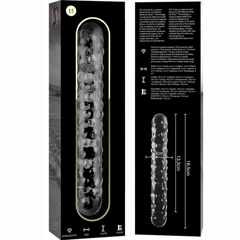 Nebula Series By Ibiza - Modèle 15 Gode En Verre Borosilicate Clair 18.5 Cm -O- 3 Cm - Image 4