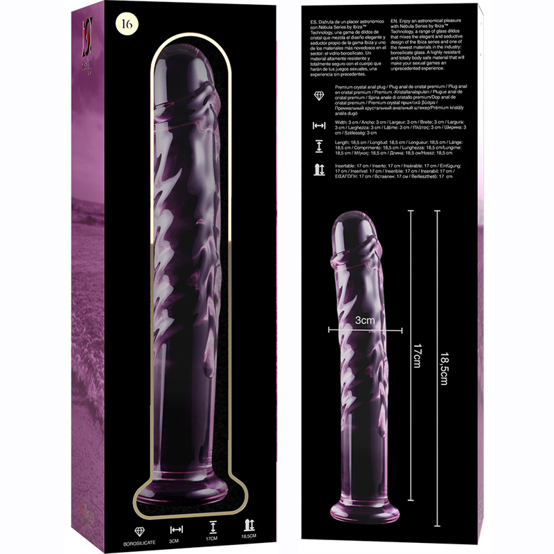 Nebula Series By Ibiza - Modèle 16 Gode En Verre Borosilicate Clair 18.5 Cm -O- 3 Cm - Image 9