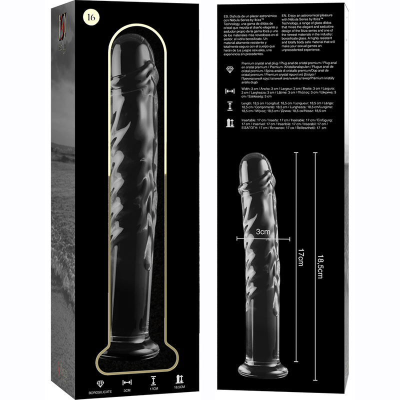 Nebula Series By Ibiza - Modèle 16 Gode En Verre Borosilicate Clair 18.5 Cm -O- 3 Cm - Image 4