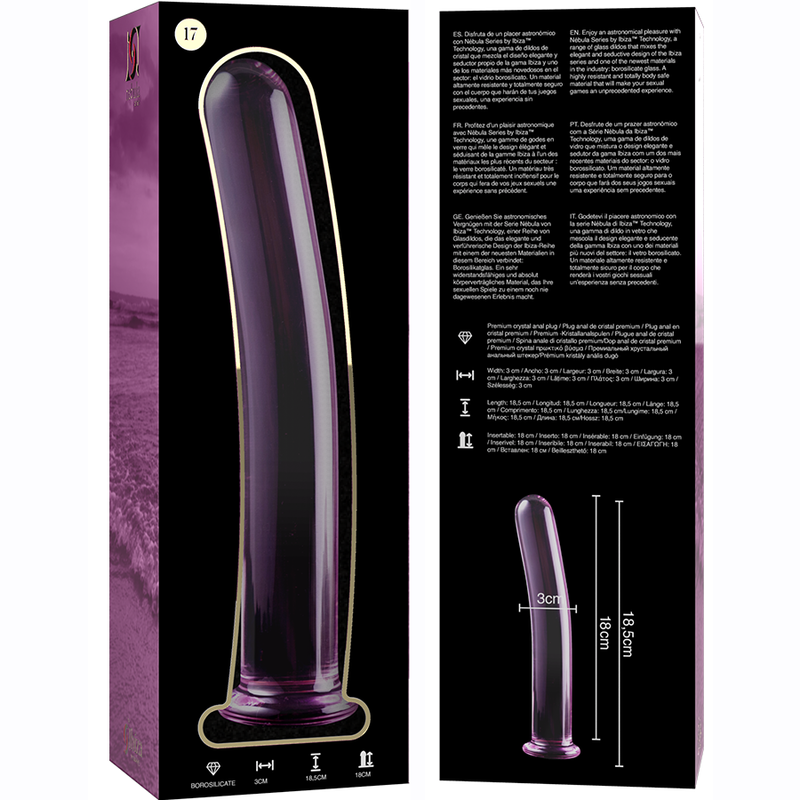NEBULA SERIES BY IBIZA - MODÈLE 17 GODE EN VERRE BOROSILICATE CLAIR 18.5 CM -O- 3 CM - Image 9