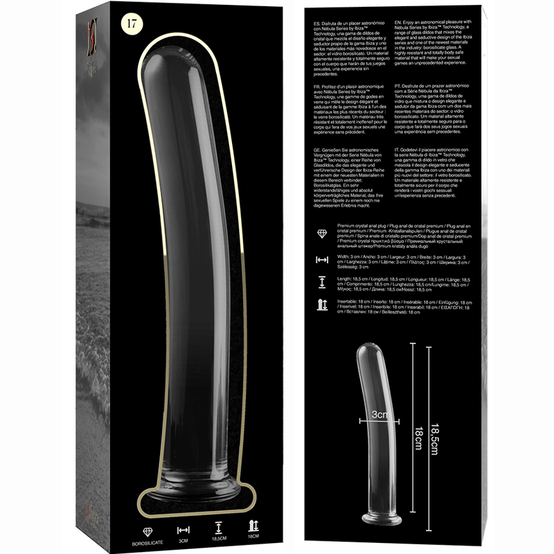 NEBULA SERIES BY IBIZA - MODÈLE 17 GODE EN VERRE BOROSILICATE CLAIR 18.5 CM -O- 3 CM - Image 4