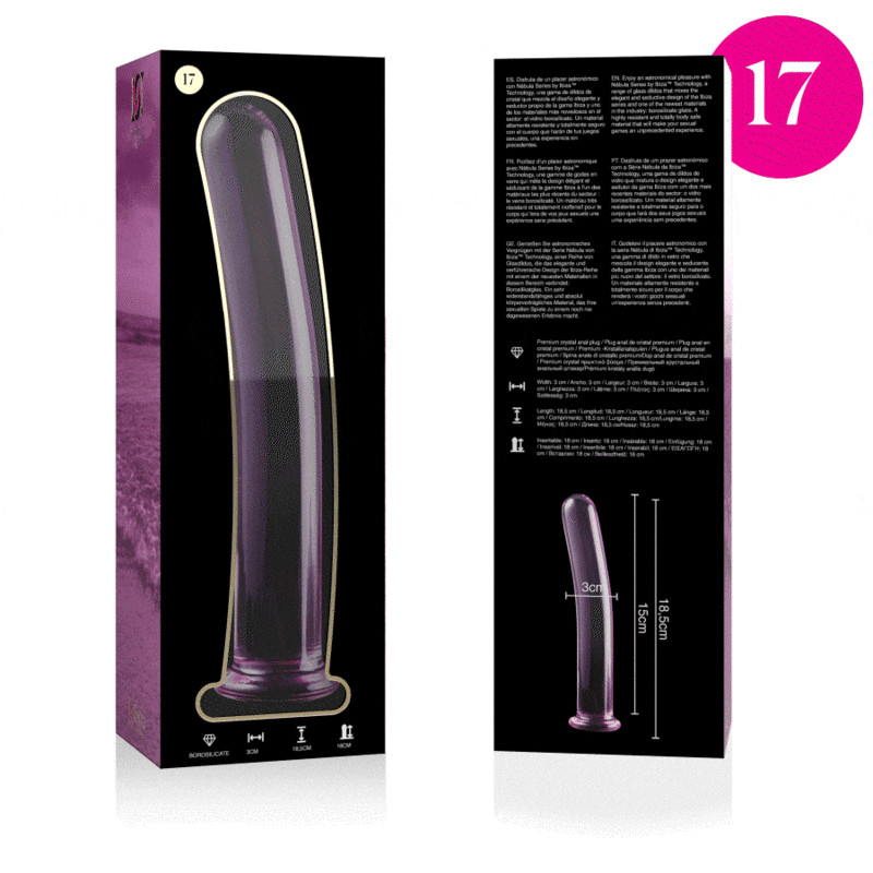NEBULA SERIES BY IBIZA - MODÈLE 17 GODE EN VERRE BOROSILICATE CLAIR 18.5 CM -O- 3 CM - Image 5