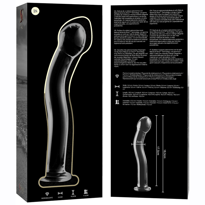 Nebula Series By Ibiza - Modèle 18 Gode En Verre Borosilicate Clair 18.5 Cm -O- 3.5 Cm - Image 4