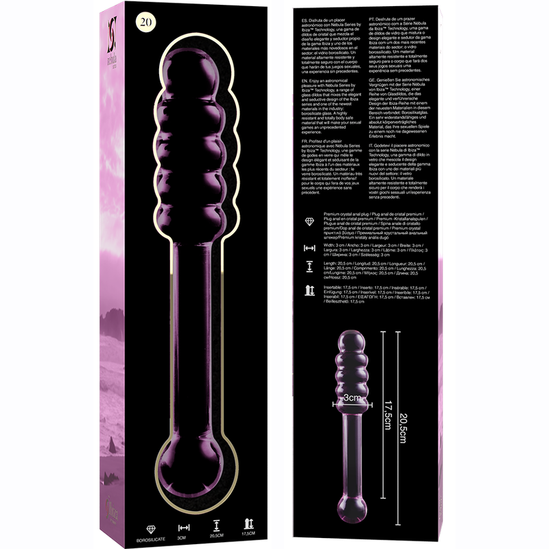 Nebula Series By Ibiza - Modèle 20 Gode En Verre Borosilicate Clair 20.5 Cm -O- 3 Cm - Image 9
