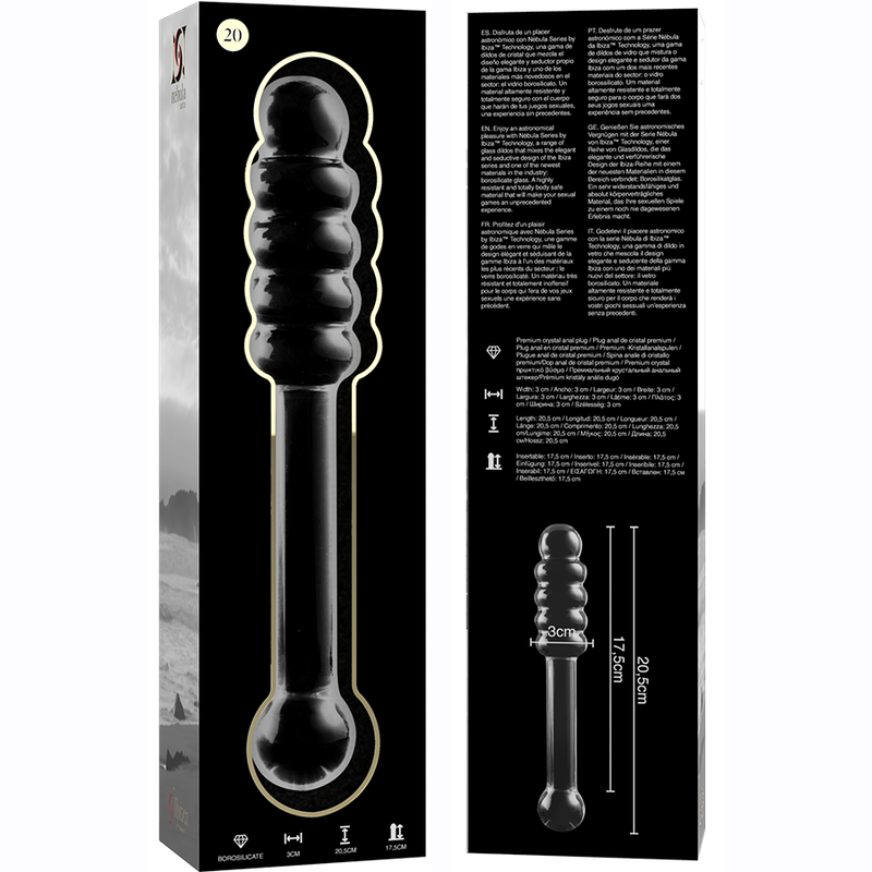 Nebula Series By Ibiza - Modèle 20 Gode En Verre Borosilicate Clair 20.5 Cm -O- 3 Cm - Image 4