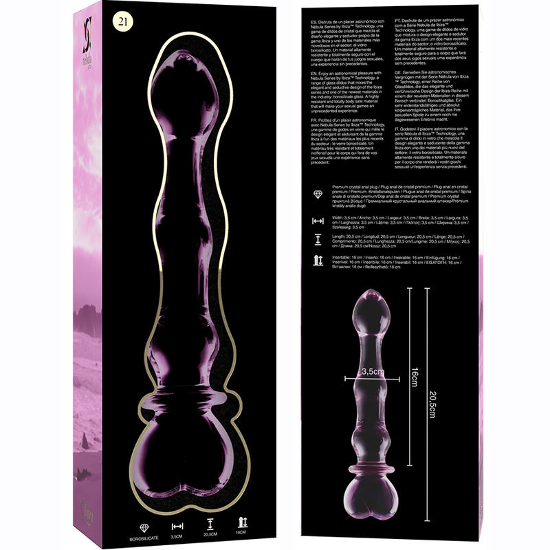 Nebula Series By Ibiza - Modèle 21 Gode En Verre Borosilicate Clair 20.5 Cm -O- 3.5 Cm - Image 9