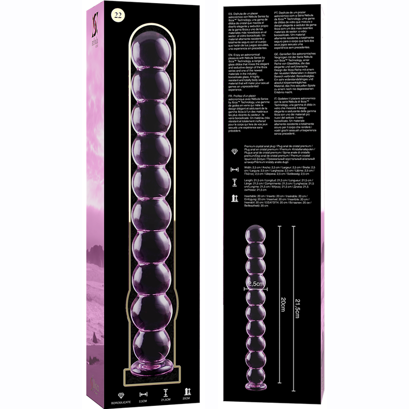 Nebula Series By Ibiza - Modèle 22 Gode En Verre Borosilicate Clair 21.5 Cm -O- 2.5 Cm - Image 9