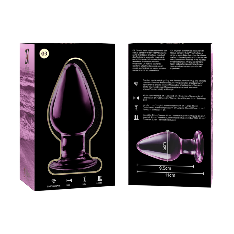 NEBULA SERIES BY IBIZA - ANAL PLUG MODEL 3 TRANSPARENTE BOROSILICAAT GLAS 11 CM -O- 5 CM - Image 9