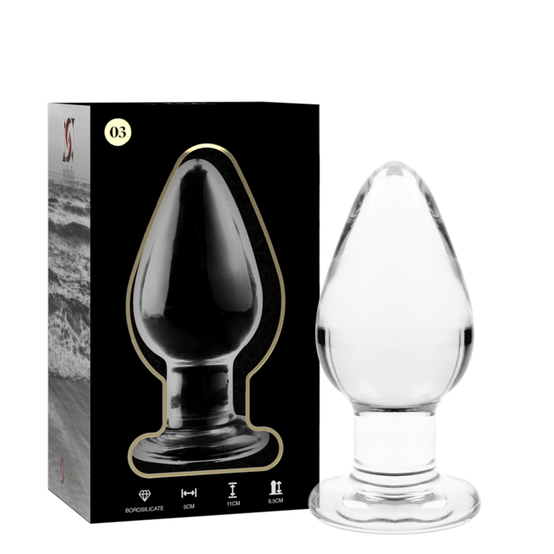 NEBULA SERIES BY IBIZA - ANAL PLUG MODEL 3 TRANSPARENTE BOROSILICAAT GLAS 11 CM -O- 5 CM - Image 2