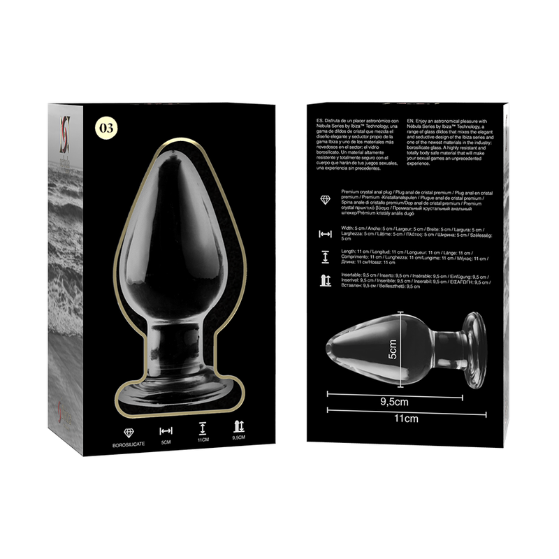NEBULA SERIES BY IBIZA - ANAL PLUG MODEL 3 TRANSPARENTE BOROSILICAAT GLAS 11 CM -O- 5 CM - Image 4