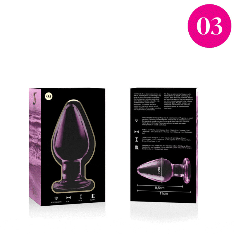 NEBULA SERIES BY IBIZA - ANAL PLUG MODEL 3 TRANSPARENTE BOROSILICAAT GLAS 11 CM -O- 5 CM - Image 5
