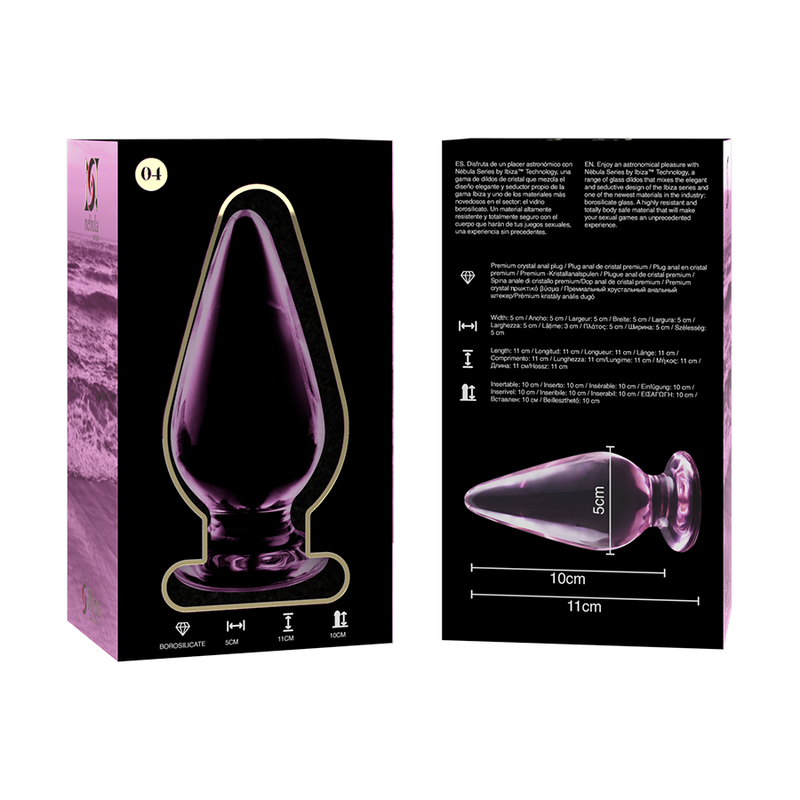 NEBULA SERIES BY IBIZA - MODEL 4 ANAL PLUG BOROSILICATE GLASS CLEAR 11 CM -O- 5 CM - Image 9