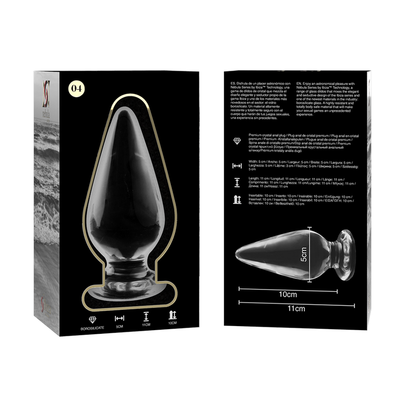 NEBULA SERIES BY IBIZA - MODEL 4 ANAL PLUG BOROSILICATE GLASS CLEAR 11 CM -O- 5 CM - Image 4