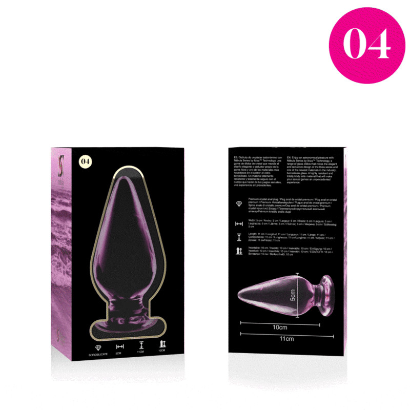 NEBULA SERIES BY IBIZA - MODEL 4 ANAL PLUG BOROSILICATE GLASS CLEAR 11 CM -O- 5 CM - Image 6
