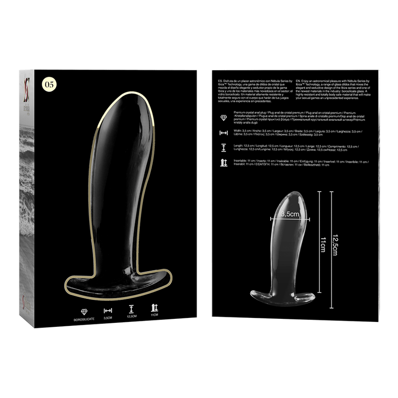 NEBULA SERIES BY IBIZA - ANAL PLUG MODEL 5 HELDERE BOROSILICAAT GLAS 12.5 CM -O- 3.5 CM - Image 5
