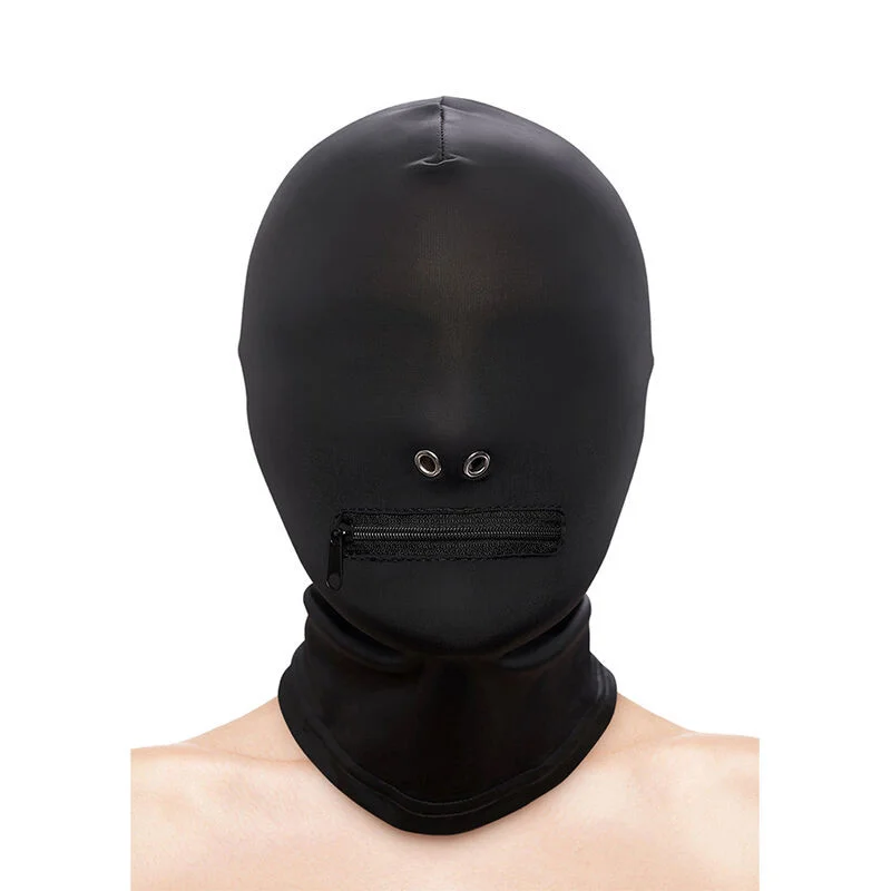 Ns Novelties - Fetish & Fashion Closed Zippered Mouth Hood Nylon Black