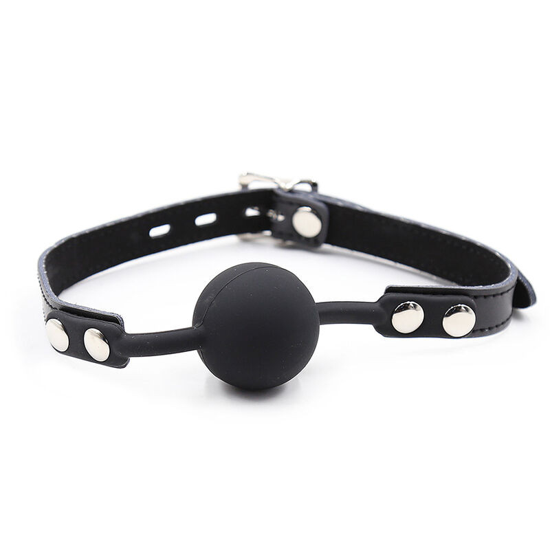 Ohmama Fetish - Silicone Ball Gag With Leather Belt (Padlock Included) - Image 2