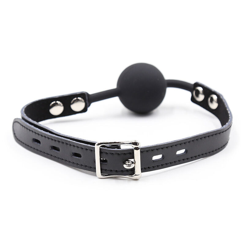 Ohmama Fetish - Silicone Ball Gag With Leather Belt (Padlock Included) - Image 4