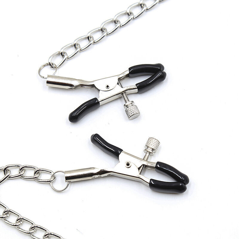 Ohmama Fetish Black Ball Gag With Nipple Clamps - Image 2