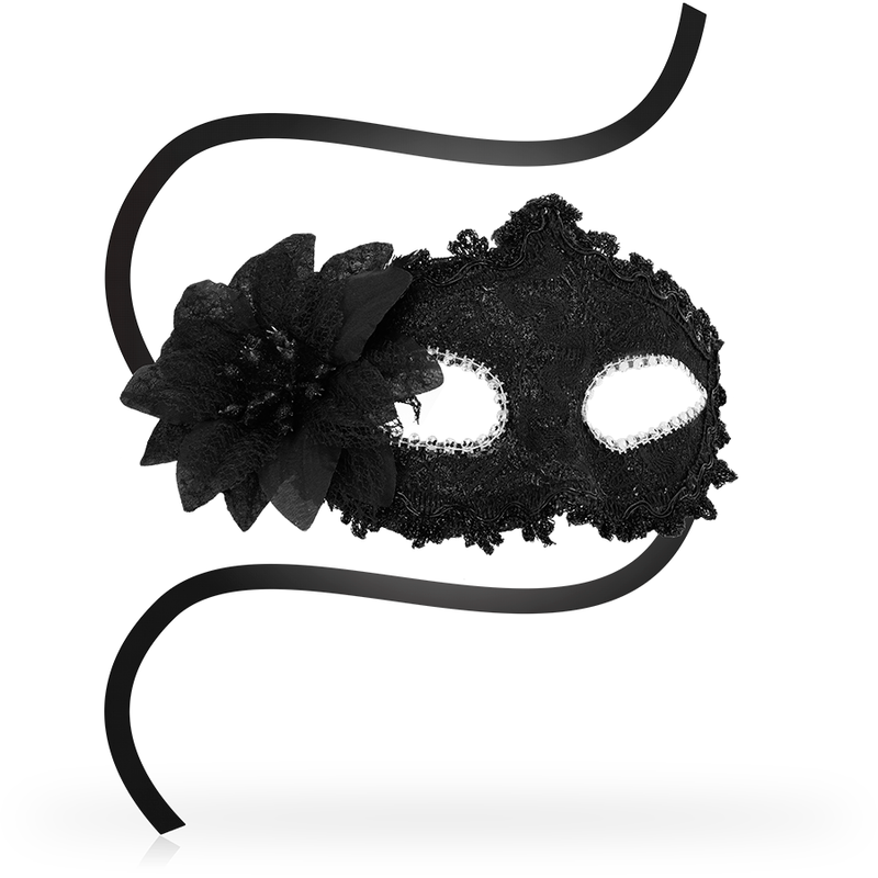 OHMAMA - ANTIZAZ MASKS VENETIAN STYLE SIDE FLOWER - BLACK - Image 2