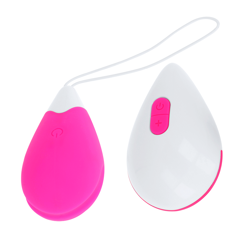 OHMAMA - TEXTURED VIBRATING EGG 10 MODES PINK AND WHITE - Image 2