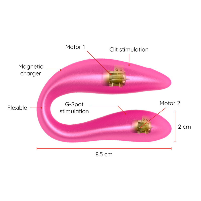 Oninder - Lisboa G-Spot & Clitoral Stimulateur Rose - Application Gratuite - Image 3