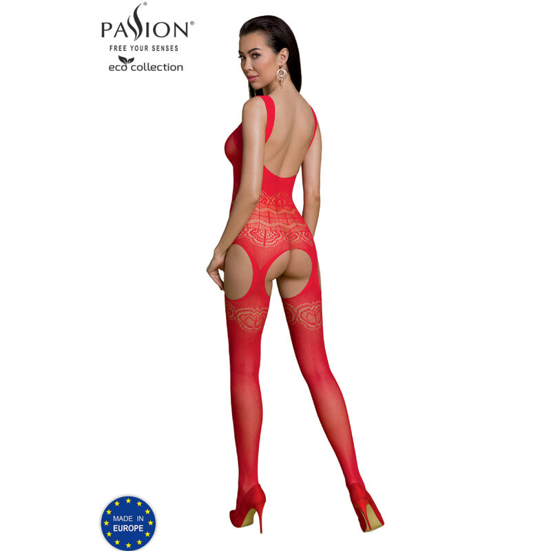 Passion - Bodystocking Eco Collection Eco Bs005 Rouge - Image 2