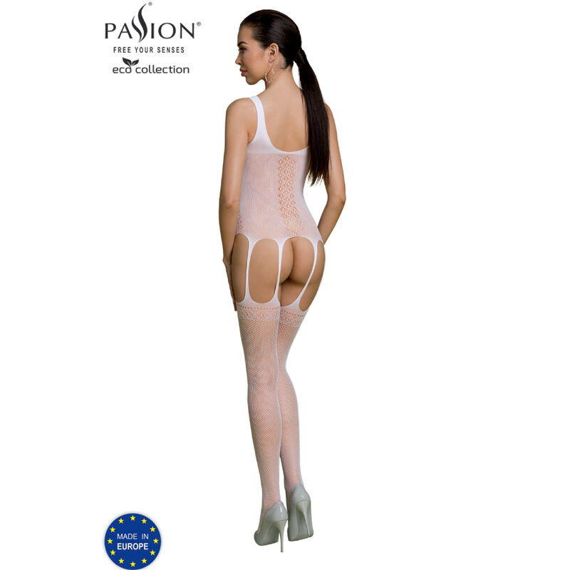 Passion - Bodystocking Eco Collection Eco Bs007 Blanc - Image 2