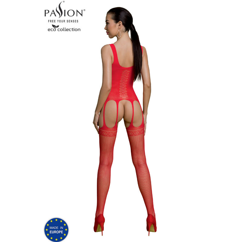 Passion - Bodystocking Eco Collection Eco Bs007 Rouge - Image 2