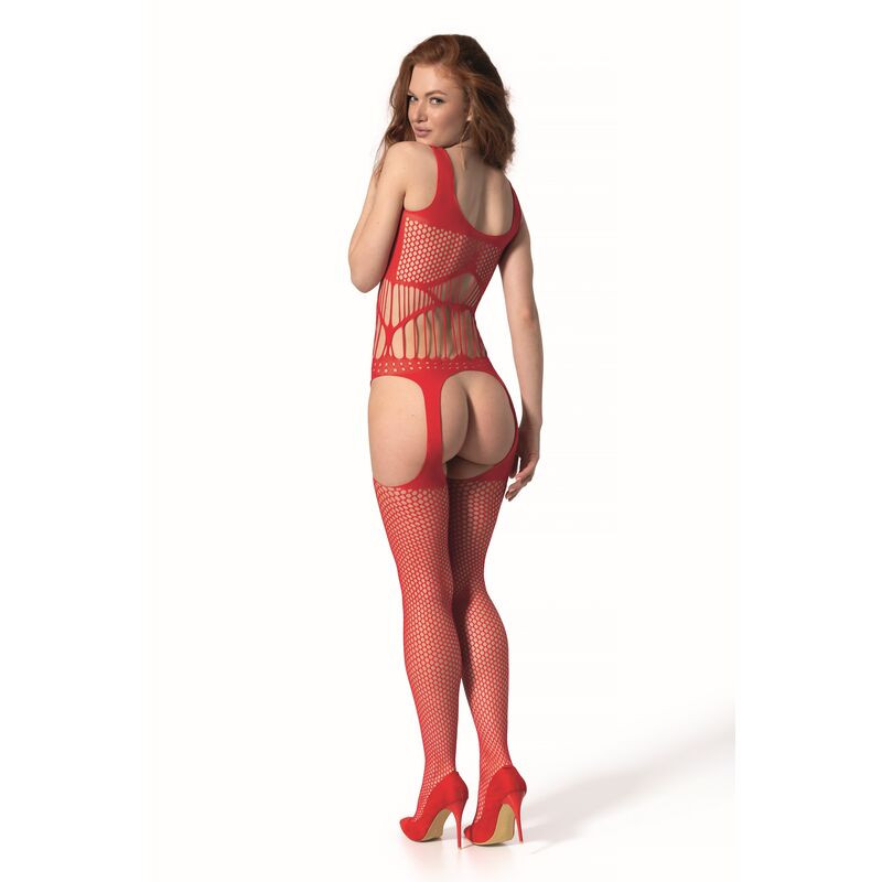 Passion - Bs 106 Bodystocking Rouge Taille Unique - Image 2