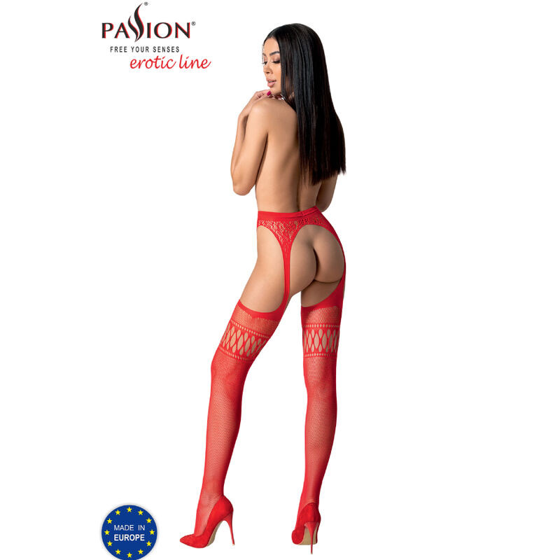 Passion - Collant Noir Avec Jarretière S026 Taille Unique - Image 9