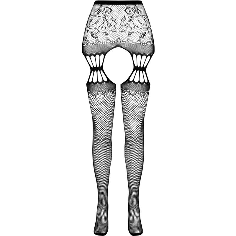 Passion - Collant Noir Avec Jarretière S027 Taille Unique - Image 5