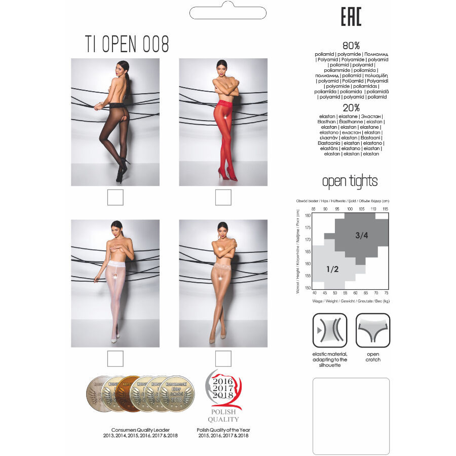 Passion - Tiopen 008 White Tights 1/2 30 Den - Image 3