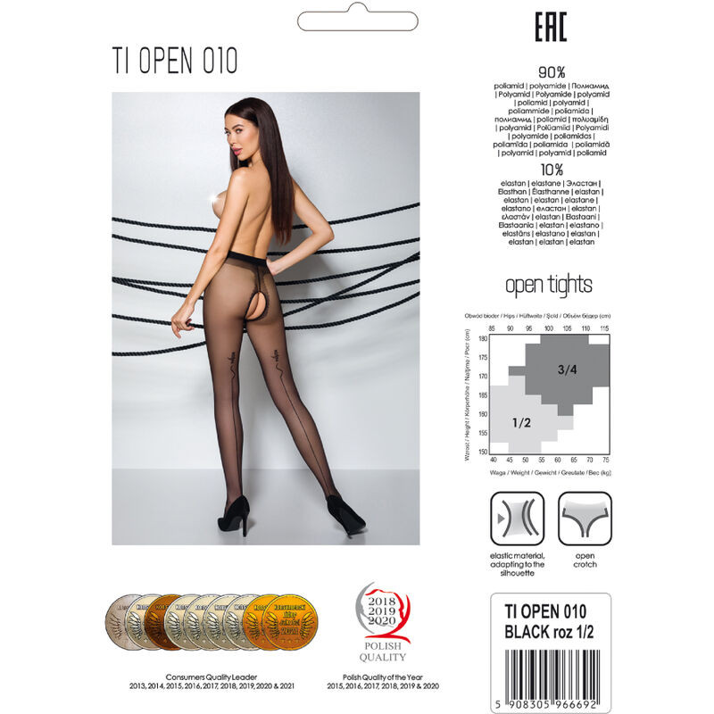 Passion - Tiopen 010 Collant Noir 1/2 20 Den - Image 10