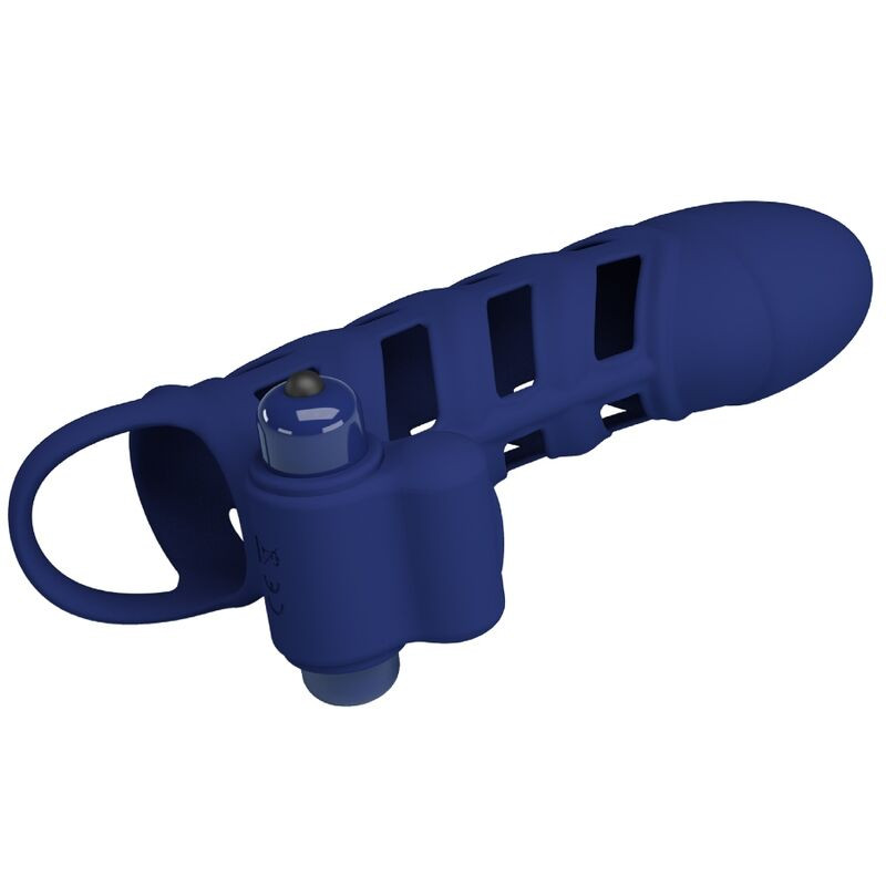 Pretty Love - Altaf Vibrator Ring With Silicone Sheath Blue - Image 2