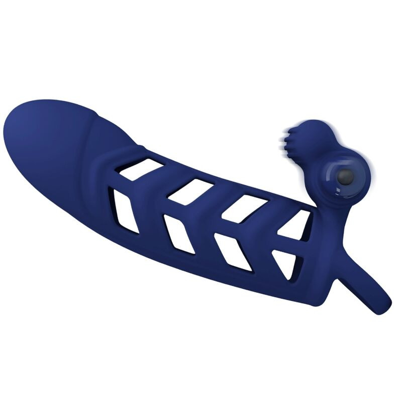 Pretty Love - Altaf Vibrator Ring With Silicone Sheath Blue - Image 3