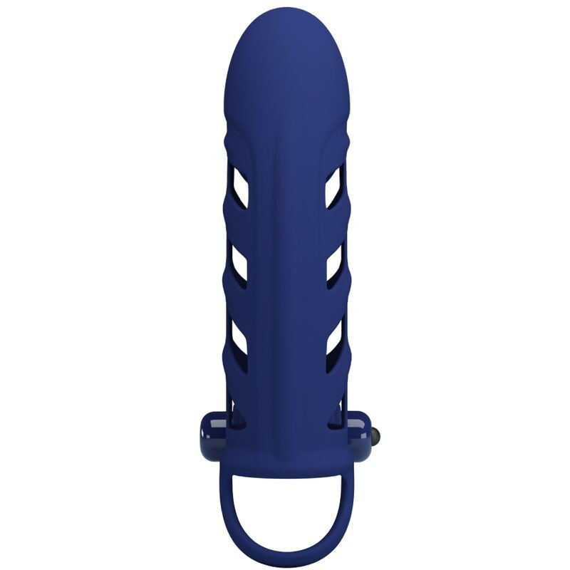 Pretty Love - Altaf Vibrator Ring With Silicone Sheath Blue - Image 5