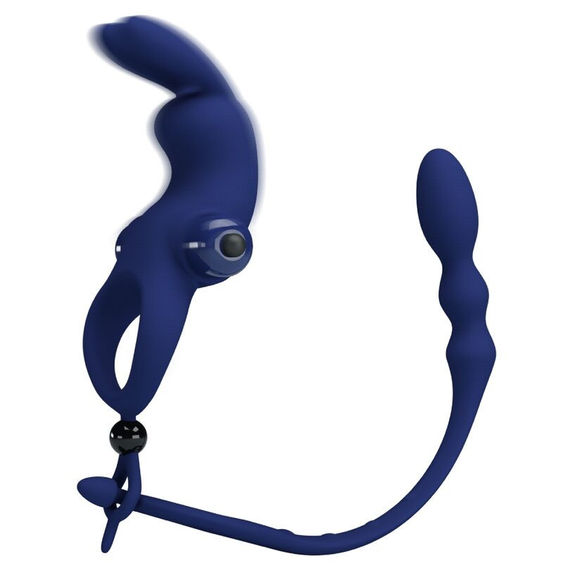 PRETTY LOVE - AYAD ANNEAU VIBRATEUR LAPIN AVEC PLUG BLEU - Image 3