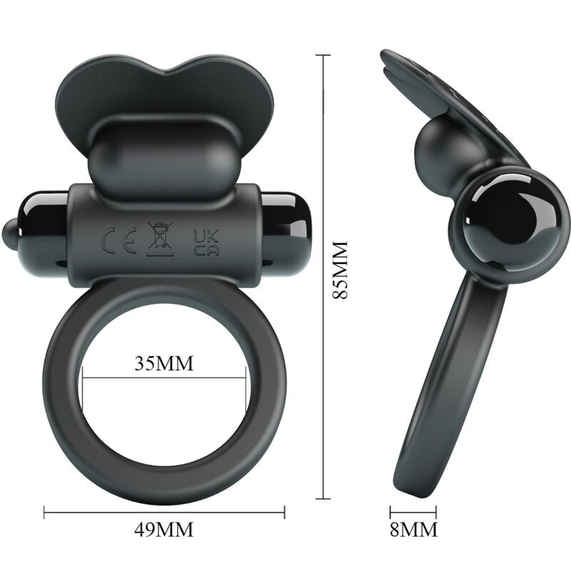 PRETTY LOVE - DEBONAIRE VIBRATING RING RABBIT 10 VIBRATIONS BLACK - Image 4