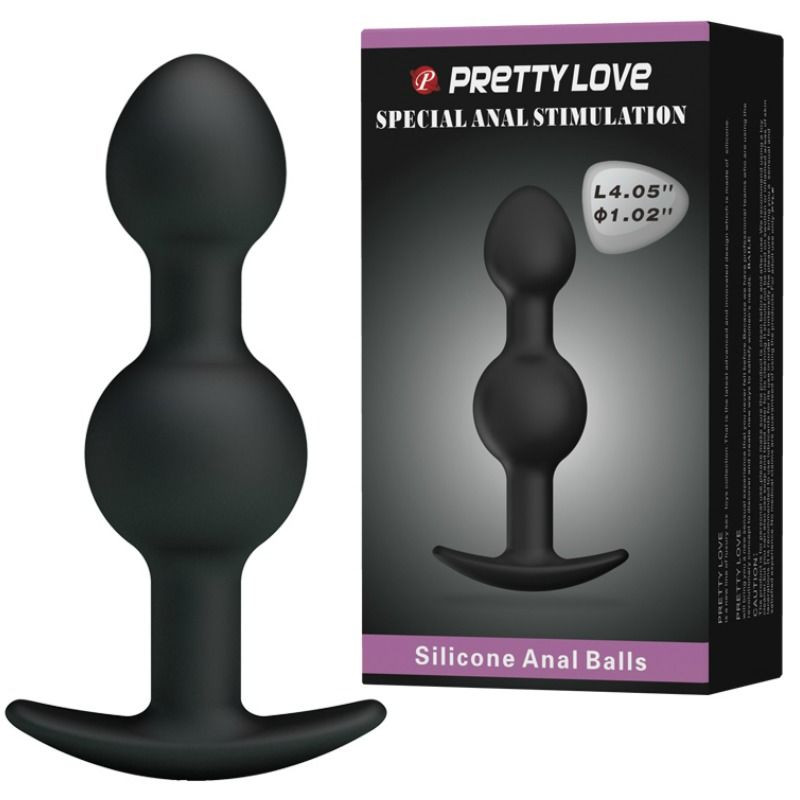 Pretty Love - Balles Anal En Silicone Spéciale Stimulation 10.3 Cm Noires - Image 2