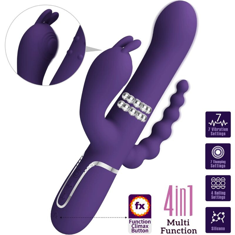 Pretty Love - Cammy Triple Vibrateur Multifonction 4 En 1 Violet - Image 5